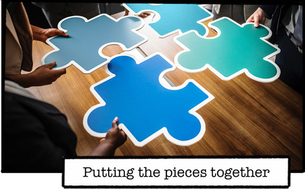 Jigsaw, pieces, people